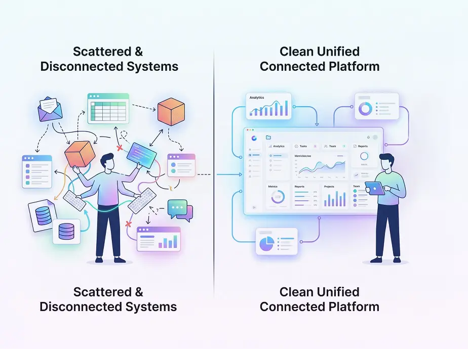 Disconnected systems vs connected platform